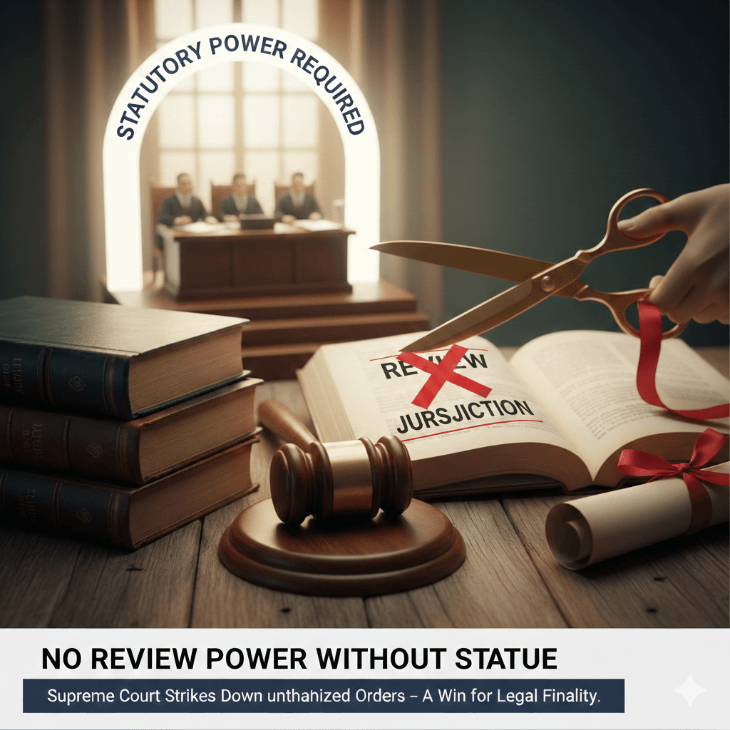 Quasi-Judicial Authorities Cannot Exercise Review Power Without Statutory Backing